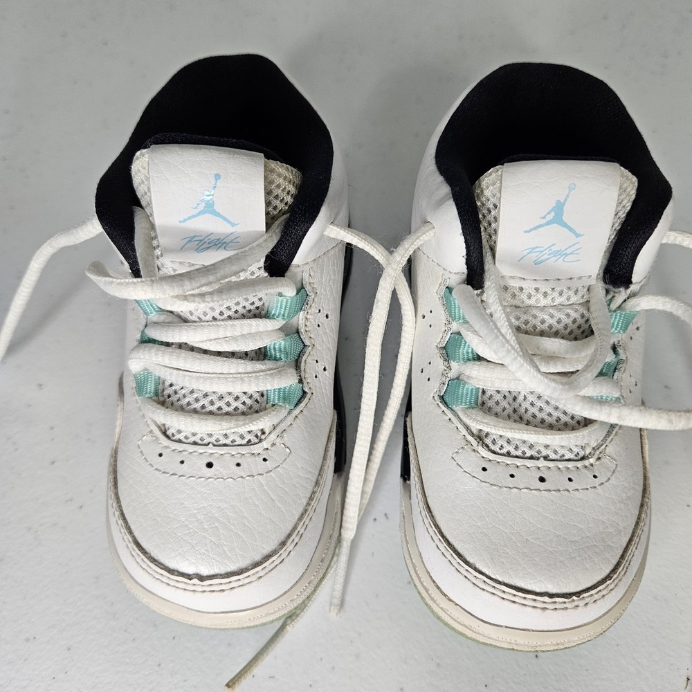 NIKE Air Jordan Sneakers Toddler 5C Basketball Shoes Flight White Mint 724384107